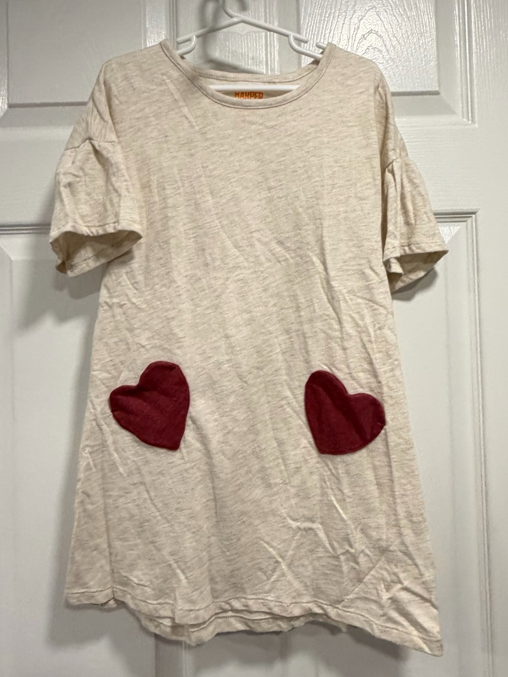 Harper Canyon Cream Dress with Red Heart Pockets